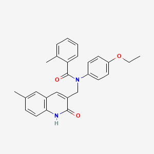 molecular formula C27H26N2O3 B7720981 N-(4-ethoxyphenyl)-N-((2-hydroxy-6-methylquinolin-3-yl)methyl)-2-methylbenzamide 