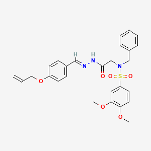 molecular formula C27H29N3O6S B7720988 (E)-N-(2-(2-(4-(allyloxy)benzylidene)hydrazinyl)-2-oxoethyl)-N-benzyl-3,4-dimethoxybenzenesulfonamide 