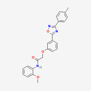 molecular formula C24H21N3O4 B7720995 N-(2-methoxyphenyl)-2-(3-(3-(p-tolyl)-1,2,4-oxadiazol-5-yl)phenoxy)acetamide 