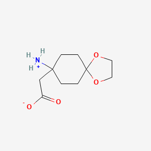 molecular formula C10H17NO4 B7721097 2-(8-Azaniumyl-1,4-dioxaspiro[4.5]decan-8-yl)acetate 