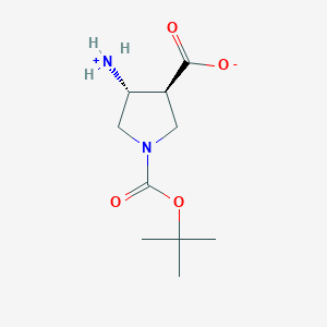 molecular formula C10H18N2O4 B7721192 (3S,4R)-4-azaniumyl-1-[(2-methylpropan-2-yl)oxycarbonyl]pyrrolidine-3-carboxylate 