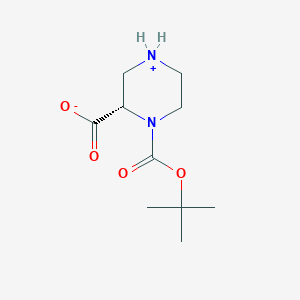 molecular formula C10H18N2O4 B7721436 (2S)-1-[(2-methylpropan-2-yl)oxycarbonyl]piperazin-4-ium-2-carboxylate 