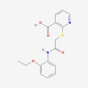 molecular formula C16H16N2O4S B7721789 2-({2-[(2-Ethoxyphenyl)amino]-2-oxoethyl}sulfanyl)pyridine-3-carboxylic acid 