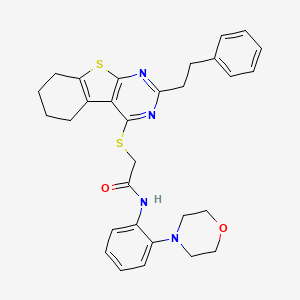 N-(2-morpholinophenyl)-2-[(2-phenethyl-5,6,7,8-tetrahydrobenzothiopheno[2,3-d]pyrimidin-4-yl)sulfanyl]acetamide