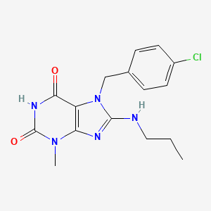 molecular formula C16H18ClN5O2 B7721805 7-(4-chlorobenzyl)-3-methyl-8-(propylamino)-3,7-dihydro-1H-purine-2,6-dione CAS No. 476480-64-5