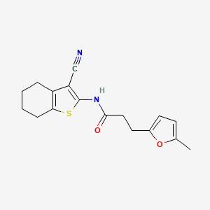 molecular formula C17H18N2O2S B7721864 N-(3-cyano-4,5,6,7-tetrahydro-1-benzothiophen-2-yl)-3-(5-methylfuran-2-yl)propanamide 
