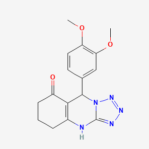 molecular formula C16H17N5O3 B7721875 9-(3,4-dimethoxyphenyl)-5,6,7,9-tetrahydrotetrazolo[5,1-b]quinazolin-8(4H)-one 
