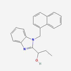 molecular formula C21H20N2O B7721916 1H-1,3-Benzimidazole-2-methanol, alpha-ethyl-1-(1-naphthalenylmethyl)- 