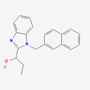 molecular formula C21H20N2O B7721923 1H-1,3-Benzimidazole-2-methanol, alpha-ethyl-1-(2-naphthalenylmethyl)- 