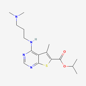 Propan-2-yl 4-[3-(dimethylamino)propylamino]-5-methylthieno[2,3-d]pyrimidine-6-carboxylate