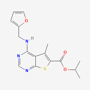 molecular formula C16H17N3O3S B7721935 Propan-2-yl 4-(furan-2-ylmethylamino)-5-methylthieno[2,3-d]pyrimidine-6-carboxylate 