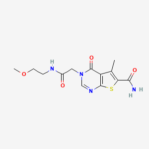 molecular formula C13H16N4O4S B7721948 3-[2-(2-Methoxyethylamino)-2-oxoethyl]-5-methyl-4-oxothieno[2,3-d]pyrimidine-6-carboxamide 