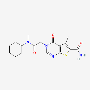 molecular formula C17H22N4O3S B7721956 3-[(Cyclohexyl-methyl-carbamoyl)-methyl]-5-methyl-4-oxo-3,4-dihydro-thieno[2,3-d]pyrimidine-6-carboxylic acid amide 