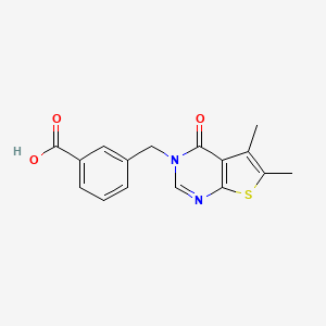 molecular formula C16H14N2O3S B7721964 3-[(5,6-Dimethyl-4-oxothieno[2,3-d]pyrimidin-3-yl)methyl]benzoic acid 