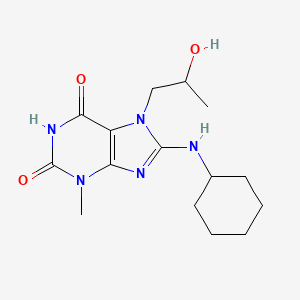 molecular formula C15H23N5O3 B7722007 8-(Cyclohexylamino)-7-(2-hydroxypropyl)-3-methylpurine-2,6-dione 