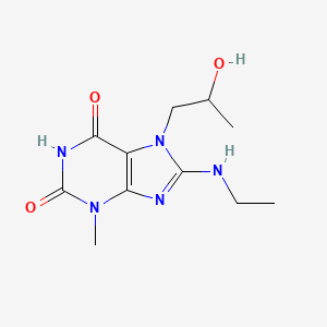 molecular formula C11H17N5O3 B7722011 8-(Ethylamino)-7-(2-hydroxypropyl)-3-methylpurine-2,6-dione 