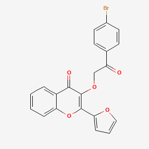 molecular formula C21H13BrO5 B7722072 3-[2-(4-Bromophenyl)-2-oxoethoxy]-2-(furan-2-yl)chromen-4-one 