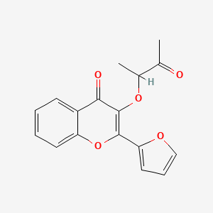 molecular formula C17H14O5 B7722079 2-(furan-2-yl)-3-((3-oxobutan-2-yl)oxy)-4H-chromen-4-one 