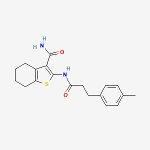 molecular formula C19H22N2O2S B7722082 2-[3-(4-Methylphenyl)propanoylamino]-4,5,6,7-tetrahydro-1-benzothiophene-3-carboxamide 