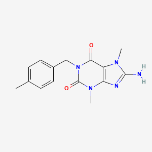 molecular formula C15H17N5O2 B7722116 8-Amino-3,7-dimethyl-1-[(4-methylphenyl)methyl]purine-2,6-dione 
