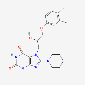 7-[3-(3,4-Dimethylphenoxy)-2-hydroxypropyl]-3-methyl-8-(4-methylpiperidin-1-yl)purine-2,6-dione