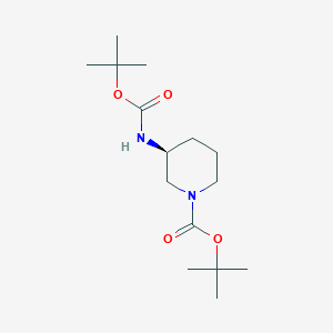 molecular formula C15H28N2O4 B7722248 (S)-tert-Butyl 3-((tert-butoxycarbonyl)amino)piperidine-1-carboxylate 