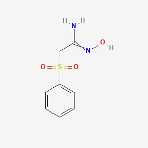 molecular formula C8H10N2O3S B7722355 2-(benzenesulfonyl)-N'-hydroxyethanimidamide 