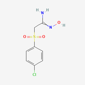 molecular formula C8H9ClN2O3S B7722357 2-(4-chlorophenyl)sulfonyl-N'-hydroxyethanimidamide 