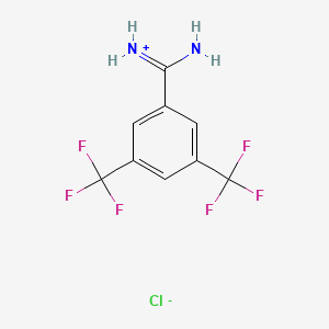 molecular formula C9H7ClF6N2 B7722569 [Amino-[3,5-bis(trifluoromethyl)phenyl]methylidene]azanium;chloride 