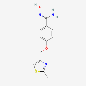 molecular formula C12H13N3O2S B7722827 N-hydroxy-4-[(2-methyl-1,3-thiazol-4-yl)methoxy]benzene-1-carboximidamide 
