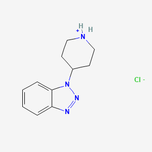 molecular formula C11H15ClN4 B7722869 1-Piperidin-1-ium-4-ylbenzotriazole;chloride 