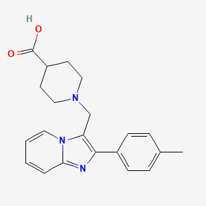 molecular formula C21H23N3O2 B7722936 1-{[2-(4-Methylphenyl)imidazo[1,2-a]pyridin-3-yl]methyl}piperidine-4-carboxylic acid 