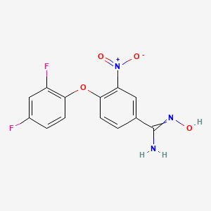 molecular formula C13H9F2N3O4 B7723084 4-(2,4-difluorophenoxy)-N'-hydroxy-3-nitrobenzene-1-carboximidamide 
