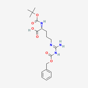 molecular formula C19H28N4O6 B7723216 N~5~-{N-[(Benzyloxy)(hydroxy)methylidene]carbamimidoyl}-N~2~-[tert-butoxy(hydroxy)methylidene]ornithine 