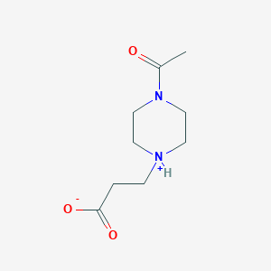 molecular formula C9H16N2O3 B7723389 3-(4-Acetylpiperazin-1-ium-1-yl)propanoate 