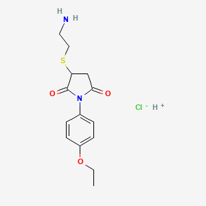 molecular formula C14H19ClN2O3S B7723456 3-(2-Aminoethylsulfanyl)-1-(4-ethoxyphenyl)pyrrolidine-2,5-dione;hydron;chloride 