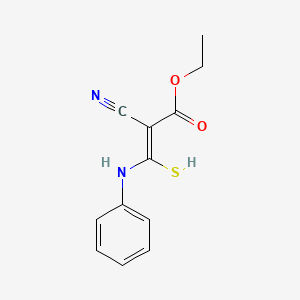 molecular formula C12H12N2O2S B7723527 Ethyl (Z)-2-cyano-3-mercapto-3-(phenylamino)acrylate 