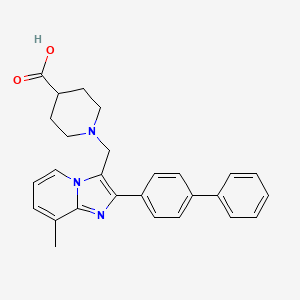 molecular formula C27H27N3O2 B7723578 1-(2-Biphenyl-4-yl-8-methylimidazo[1,2-a]pyridin-3-ylmethyl)piperidine-4-carboxylic acid 