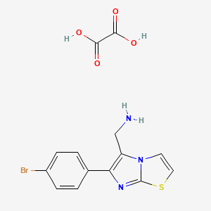 molecular formula C14H12BrN3O4S B7723658 (6-(4-Bromophenyl)imidazo[2,1-b]thiazol-5-yl)methanamine oxalate 