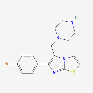 molecular formula C16H17BrN4S B7723665 6-(4-Bromophenyl)-5-(piperazin-1-ylmethyl)imidazo[2,1-b]thiazole 