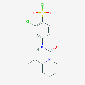 2-Chloro-4-(2-ethylpiperidine-1-carboxamido)benzene-1-sulfonyl chloride