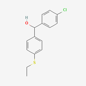 molecular formula C15H15ClOS B7723760 (4-Chlorophenyl)(4-(ethylthio)phenyl)methanol 