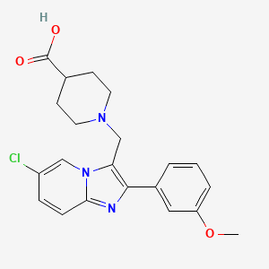 1-((6-Chloro-2-(3-methoxyphenyl)imidazo[1,2-a]pyridin-3-yl)methyl)piperidine-4-carboxylic acid