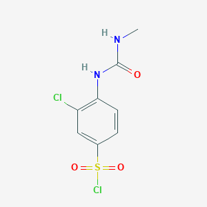 molecular formula C8H8Cl2N2O3S B7723818 3-Chloro-4-(3-methyl-ureido)-benzenesulfonylchloride 