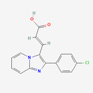 molecular formula C16H11ClN2O2 B7723867 3-(2-(4-Chlorophenyl)imidazo[1,2-a]pyridin-3-yl)acrylic acid 
