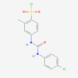 molecular formula C14H12Cl2N2O3S B7723908 4-[3-(4-Chlorophenyl)ureido]-2-methylbenzenesulfonyl chloride 