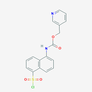 molecular formula C17H13ClN2O4S B7723932 Pyridin-3-ylmethyl (5-(chlorosulfonyl)naphthalen-1-yl)carbamate 