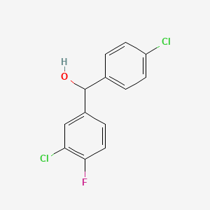 molecular formula C13H9Cl2FO B7724048 (3-Chloro-4-fluorophenyl)(4-chlorophenyl)methanol CAS No. 844683-34-7