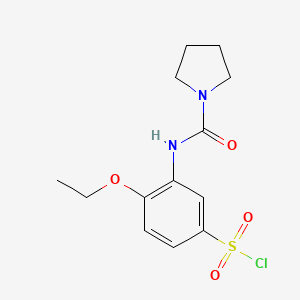 molecular formula C13H17ClN2O4S B7724112 4-Ethoxy-3-[(pyrrolidine-1-carbonyl)-amino]-benzenesulfonyl chloride 