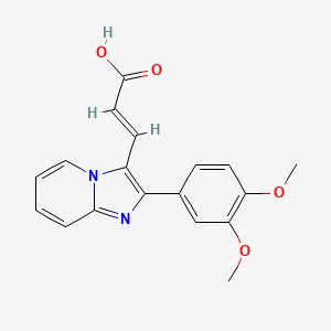 molecular formula C18H16N2O4 B7724246 3-[2-(3,4-Dimethoxyphenyl)imidazo[1,2-a]pyridin-3-yl]acrylic acid 